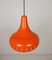 Danish Orange Metal Ceiling Lamp, 1960s 4