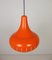 Orange dänische Deckenlampe aus Metall, 1960er 4