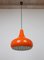 Orange dänische Deckenlampe aus Metall, 1960er 3