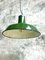 Industrial Reseda Green Enamel Ceiling Lamp, 1960s 5