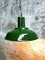 Industrial Reseda Green Enamel Ceiling Lamp, 1960s 4