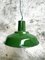 Industrial Reseda Green Enamel Ceiling Lamp, 1960s 18