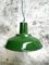 Industrial Reseda Green Enamel Ceiling Lamp, 1960s, Image 18