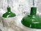 Industrial Reseda Green Enamel Ceiling Lamp, 1960s 14