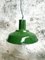 Industrial Reseda Green Enamel Ceiling Lamp, 1960s 6