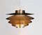 Copper Ceiling Lamp by Svend Middelboe for Nordisk Solar, 1970s 1