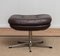 Brown Leather and Chrome Swivel Lounge Chair and Ottoman, Sweden, 1970s, Set of 2 4