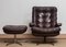 Brown Leather and Chrome Swivel Lounge Chair and Ottoman, Sweden, 1970s, Set of 2 10