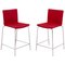 Nex Red Stools by Mario Mazzer for Poliform, Set of 2 1