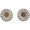Earrings in Gold-Plated Sterling Silver with White Enamel Daisies by Georg Jensen, Set of 2 1