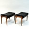 Black Leatherette and Teak Footstools from Bröderna Andersson, 1950s, Set of 2 7