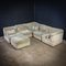 Cremefarbenes modulares Vintage Samt Sofa mit Pouf und Kissen von Rolf Benz 1