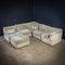 Vintage Velvet Cream Modular Sofa with Pouf and Cushions by Rolf Benz 1