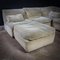 Cremefarbenes modulares Vintage Samt Sofa mit Pouf und Kissen von Rolf Benz 4