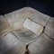 Vintage Velvet Cream Modular Sofa with Pouf and Cushions by Rolf Benz 6