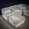 Vintage Velvet Cream Modular Sofa with Pouf and Cushions by Rolf Benz 2