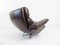 Scandinavian Chesterfield Style Brown Leather Lounge Chair, 1960s 6