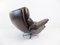 Scandinavian Chesterfield Style Brown Leather Lounge Chair, 1960s, Image 6