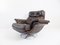 Scandinavian Chesterfield Style Brown Leather Lounge Chair, 1960s 2