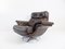 Scandinavian Chesterfield Style Brown Leather Lounge Chair, 1960s, Image 2