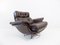 Scandinavian Chesterfield Style Brown Leather Lounge Chair, 1960s 15