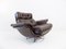 Scandinavian Chesterfield Style Brown Leather Lounge Chair, 1960s, Image 15