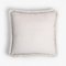 Coussin Happy Pillow en Velours Doux avec Franges Blanc-Blanc par Lorenza Briola pour Lo Decor 1