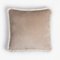 Happy Pillow Soft Velvet Cushion with Fringe Beige-White by Lorenza Briola for Lo Decor 1