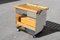 Minimalist Italian Chestnut & Steel Bar Trolley, 1970s, Image 1