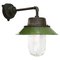 Mid-Century Industrial Green Enamel & Clear Glass Sconce 2