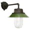 Mid-Century Industrial Green Enamel & Clear Glass Sconce, Image 2