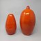 Orangefarbene Itallian Holz Vasen, 1970er, 2er Set 2