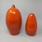 Itallian Orange Lacquered Wood Vases, 1970s, Set of 2 1