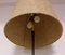 Floor Lamp with Teak Base & Beige Wool Shade, 1970s 4