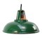 Mid-Century British Industrial Green Enamel Ceiling Lamp, Image 1