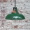 Mid-Century British Industrial Green Enamel Ceiling Lamp 5