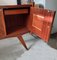 Italian Rosewood & Blue Ceramic Tile Sideboard with Red Lacquered Glass Top, 1950s 9