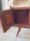 Italian Rosewood & Blue Ceramic Tile Sideboard with Red Lacquered Glass Top, 1950s 4