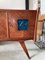 Italian Rosewood & Blue Ceramic Tile Sideboard with Red Lacquered Glass Top, 1950s 5