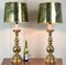 Große antike Messing Tischlampen, 1950er, 2er Set 10