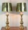 Large Antique Brass Table Lamps, 1950s, Set of 2 1