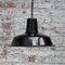 Mid-Century Belgian Industrial Black Enamel Ceiling Lamp by Reluma 4