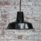 Mid-Century Belgian Industrial Black Enamel Ceiling Lamp by Reluma, Image 4