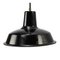 Mid-Century Belgian Industrial Black Enamel Ceiling Lamp by Reluma 1