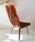 Large American Sculptural Plywood & Orange Silk Lounge Chair from Plycraft, 1960s 2