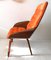 Large American Sculptural Plywood & Orange Silk Lounge Chair from Plycraft, 1960s 13
