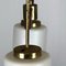 Vintage Italian Brass, Wood & Opaline Chandelier, 1950s 2