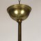 Lámpara de araña italiana vintage de latón, madera y vidrio opalino, años 50, Imagen 14