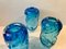 Blaue Glas Vasen von Jan Beranek für Skrdlovice, 1960er, 3er Set 5