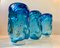 Blue Glass Vases by Jan Beranek for Skrdlovice, 1960s, Set of 3, Image 2